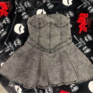 Chic Gray Denim Mini Dress